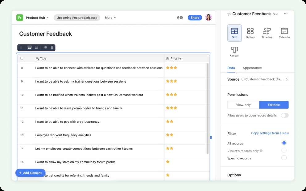 19.4.2-LearningPath_Guides_Feature_ Grid view (of Customer feedback).png