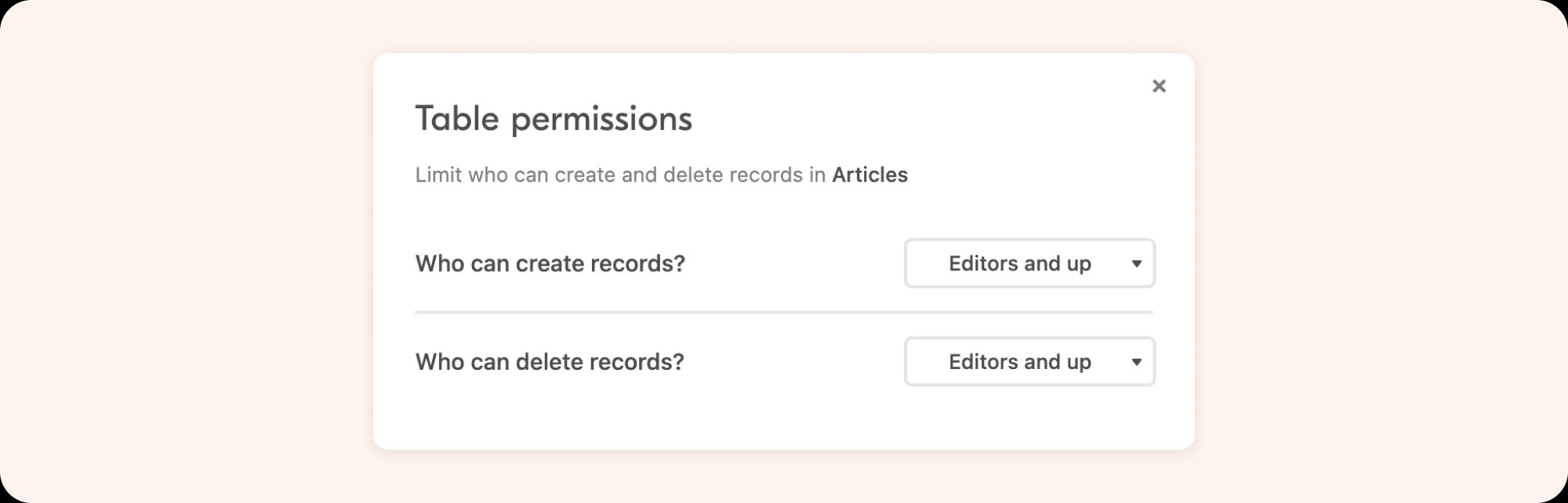 24.2 Table permissions