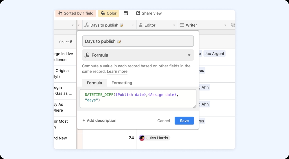 31.3 DATETIME DIFF() formula