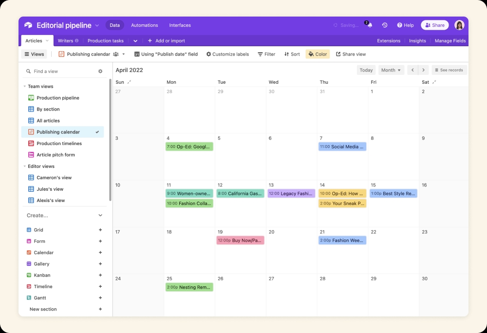 3.6 Calendar